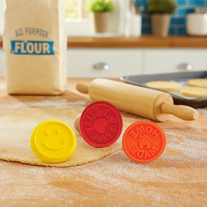 Mrs. Anderson’s Baking Cookie Stamps Trio, Non-Stick Silicone, Set of 3 Designs