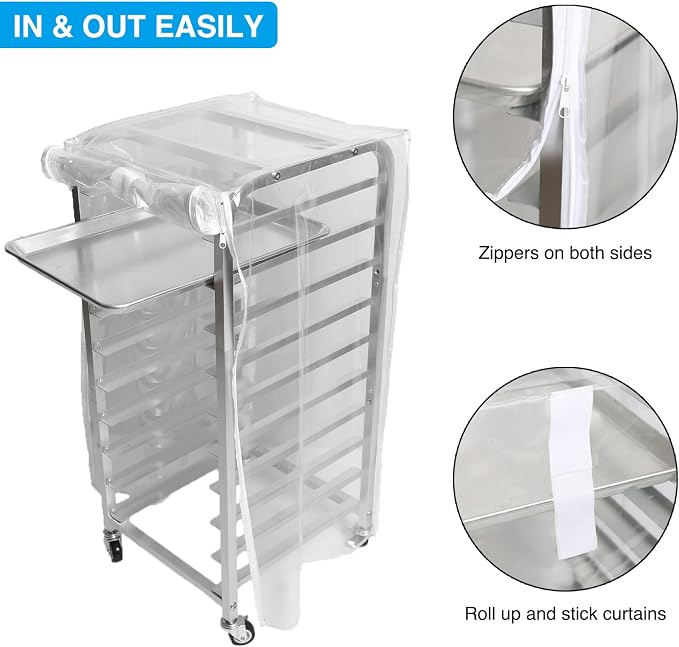 lopeztek 10-Tier Bakery Rack Exclusive Dustproof Cover, Non-Generic | Only Fits Lopeztek 10-Tier Quarter & Half Sheet Pan Rack