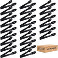24 Pieces Plastic Serving Tongs, Scalloped Grip Disposable Salad Tongs, 9" Heavy-Duty Serving Utensils, BPA-Free, Perfect for Buffets, BBQ, Parties & Catering Ice Food, Black