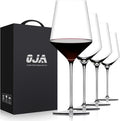 OJA Wine Glasses Set, Crystal Red Hand Blown Wine Glass, Set of 4, 17 oz | Long Stem, Thin Rim, Large, Tall, Premium, Perfect for Red or White, Daily Use, Unique Wedding Anniversary or Birthday Gift
