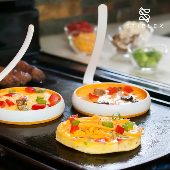 4-inch Silicone Fried Egg Rings Set, 4-pack, Round Mold for Pancakes, Breakfast Sandwich, Nonstick