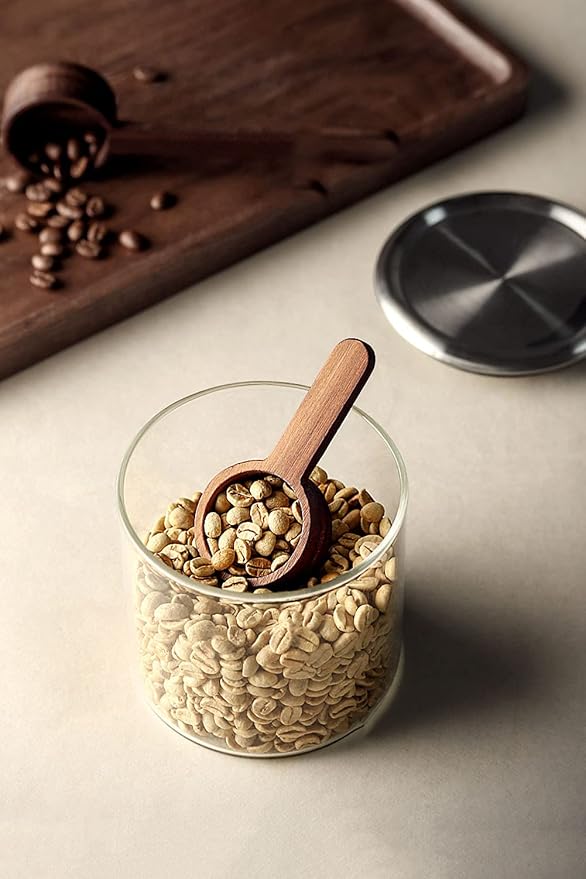 Coffee Spoons, CISHNOU Wooden Coffee Ground Spoon, Measuring for Ground Beans or tea, Soup Cooking Mixing Stirrer Kitchen Tools Utensils, 1 Wooden Tea Scoop(Wood Color)