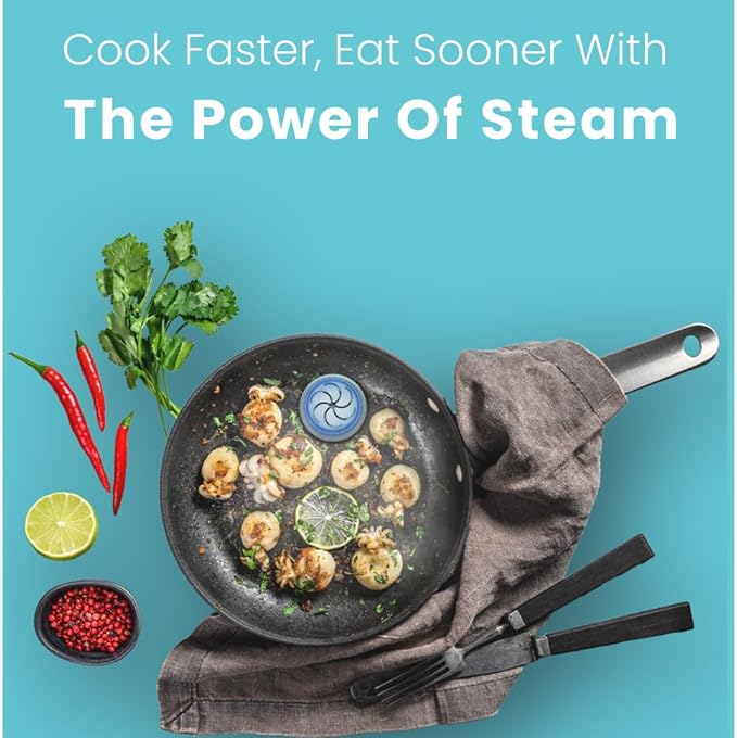 Silicone Skillet Steamer + Bakers Mat | Turn any 10" Pan or Bigger into a Stovetop Steam for Cooking | Perfect for Pizza, Vegetables, and Eggs | BPA Free Kitchen Gadgets