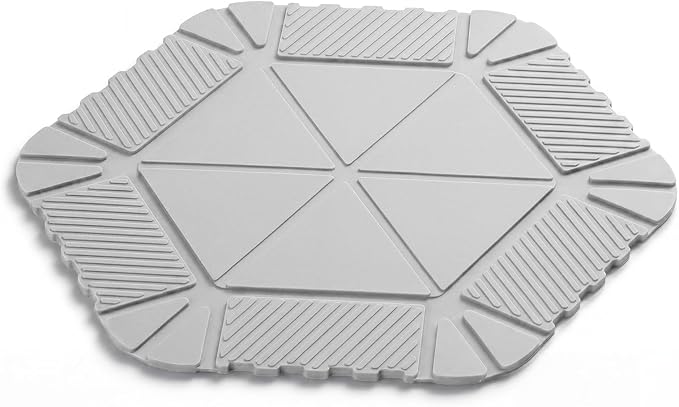 Magnetic Silicone Trivet Mat - Heat Resistant Hot Pad for Hot Dishes, Pots & Pans, Non-Slip Table & Countertop Protector (Gray, Hexagon)