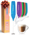 Elementi Powerful Frother Wand – Lightweight Milk Frother & Drink Mixer Handheld, Matcha Whisk for Dreamy Lattes, Powerful Coffee Mixer Wand & Blender Stirrer - Make Creamy Cappuccinos (Electric Blue)