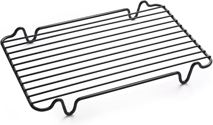 Nonstick Roasting Rack, Heavy-Duty Fit for Turkey Roasting Pan 12"x 7.5" | Easy Release & Quick Cleanup Dishwasher Safe, 2 Heights Design for Oven or Grilling Cooking Needs, Holds up to 25lbs Turkey