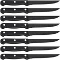 Steak Knife Sets, SANLUNS Kitchen Chef Knife Set & Serrated Knives of 8 - Professional Design Collection - Razor-Sharp High Carbon Stainless Steel Dinner Knives with Ergonomic Handles (8 Pcs - Black)