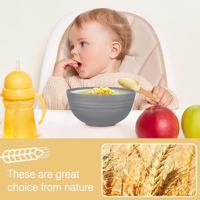 Wheat Straw Dinnerware Sets, Wheat Straw Plates and Bowls Sets for 4 Kitchen Dishes 28pcs College Dorm Room Essentials Cutlery Set Microwave Safe (Black)