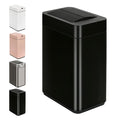SYNCVIBE Slim Bathroom Trash Can, 2.6 Gallon, Butterfly Sensor Lid, Black | Stainless Steel Garbage Can, Automatic Trash Bin, IPX5 Waterproof Wastebasket for Under Counter and Small Spaces