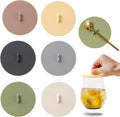 6PCS Silicone Cup Covers, Multicolored Silicone Lids for Mugs, Style 1 | Reusable, Anti-Dust Seal, Universal Fit, Mug Covers with Spoon Holder, Flexible Mug Covers, Hot Cup Lids for Coffee & Tea