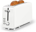SEEDEEM Stainless Steel Toaster 2 Slice Slim, 10" Long Slot, 6 Shade, White