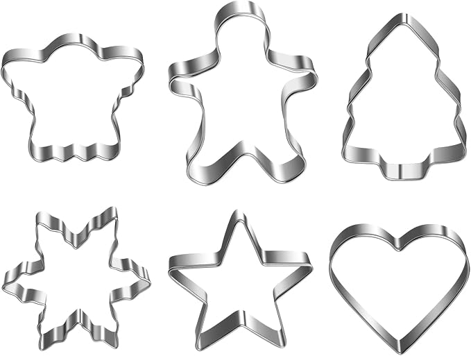 YXClife Christmas Cookie Cutter Set - Gingerbread Man, Snowflake, Christmas Tree, Heart, Star, Angel - 18 Piece Christmas Cookie Cutters, Cookie Cutters Christmas Shapes for Holiday Winter Baking