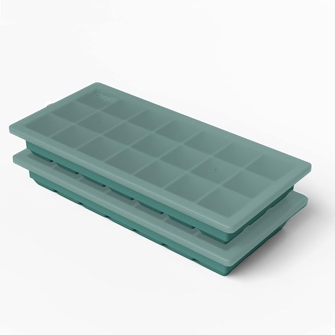 Ice Cube Tray with Lids, Small Silicone Molds for Cocktails & Drinks | BPA Free Silicone, Flexible Easy Release, Set of 2, Lids Included, for Beverages Coffee & Craft Cocktails