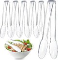6 Pcs Clear Kitchen Tongs(6 X 8.85") | Plastic Disposable for Serving Food, Ice, Salad, Barbecue, Cookies, BPA-Free