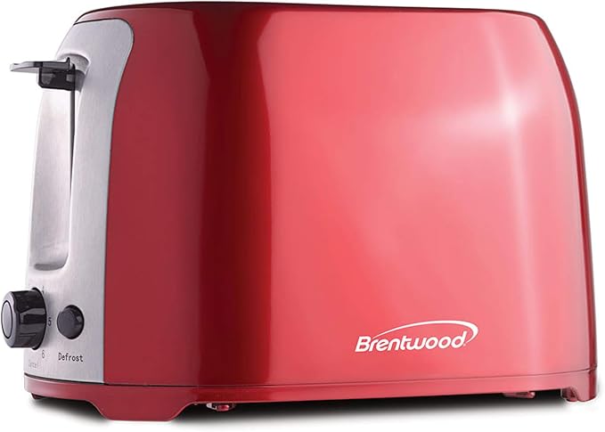 Brentwood TS-292R Cool Touch 2-Slice Extra Wide Slot Toaster, Red