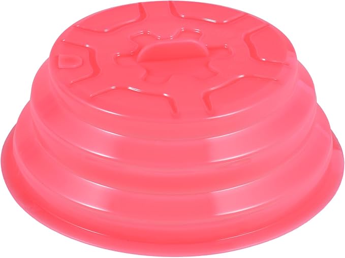 Collapsible Silicone Microwave Plate Cover for Food, Dishwasher Safe and BPA Free, Red, 11”