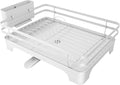 Kitsure Multi-Functional Dish Drying Rack, 15.7" x 12.0" x 5.5", White | Dish Rack for Kitchen Counter with Cutlery Holder, Rust-Proof Drying Rack Kitchen, Kitchen Sink Organization