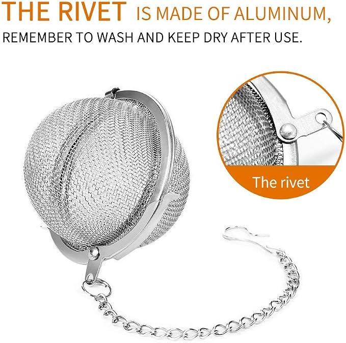 Fu Store 2pcs Stainless Steel Mesh Tea Ball 2.1 Inch Tea Strainers | Teas Infuser Strainer Filters for Teas