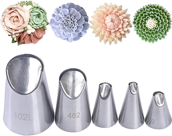 Chrysanthemum & Peony & suculent Piping Tips, Flower Icing Nozzles Set