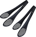MSY BIGSUNNY Stainless Steel Buffet Tongs - Kitchen Food Tong for Cooking and Serving (Black - 9" Serving Tongs)