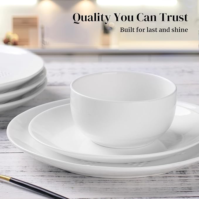 DOWAN 10 OZ Small Bowls, Ice Cream Bowls - 4.25" Ceramic Dessert Bowl Set of 6 - Porcelain Small Cereal Bowls, Side Dishes Dipping Bowl for Portion Control - Dishwasher Microwave Safe（Soft White