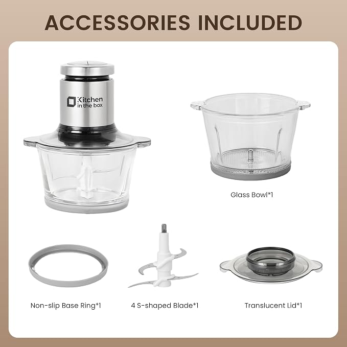 Kitchen in the box 3 Cups Mini Food Processors Food Chopper Meat Grinder