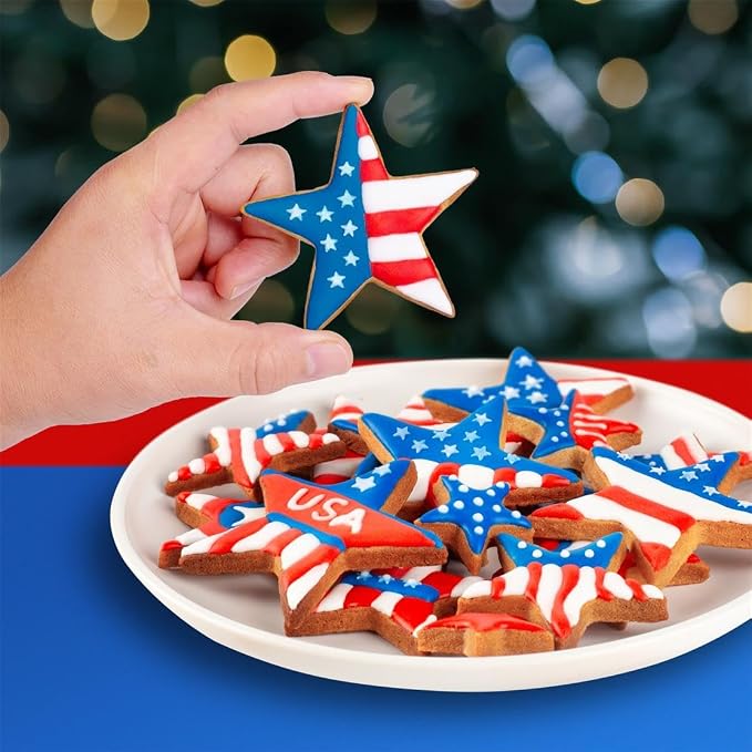 Star Cookie Cutter Set - Gtmkina 5 Pieces Mini Star Shaped Biscuit Cutter Set, Stainless Steel Small Cookie Cutters Set for DIY Holiday Party Decorations, 1