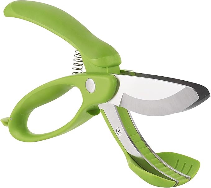 Trudeau Toss and Chop Salad Tongs, Stainless Steel - Multi-Function Salad Servers for Easy Tossing, Chopping, and Mixing - Durable and Ergonomic Design for Kitchen Use