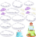 Cloud Cookie Cutters Fluffy Fondant Cutter Cake Mold Cupcake Topper 10 Pcs | Fluffy Cloud Plastic Fondant Cookie Cutter Cake Mold Sugar Craft Mold Cupcake Topper Decorating Tools