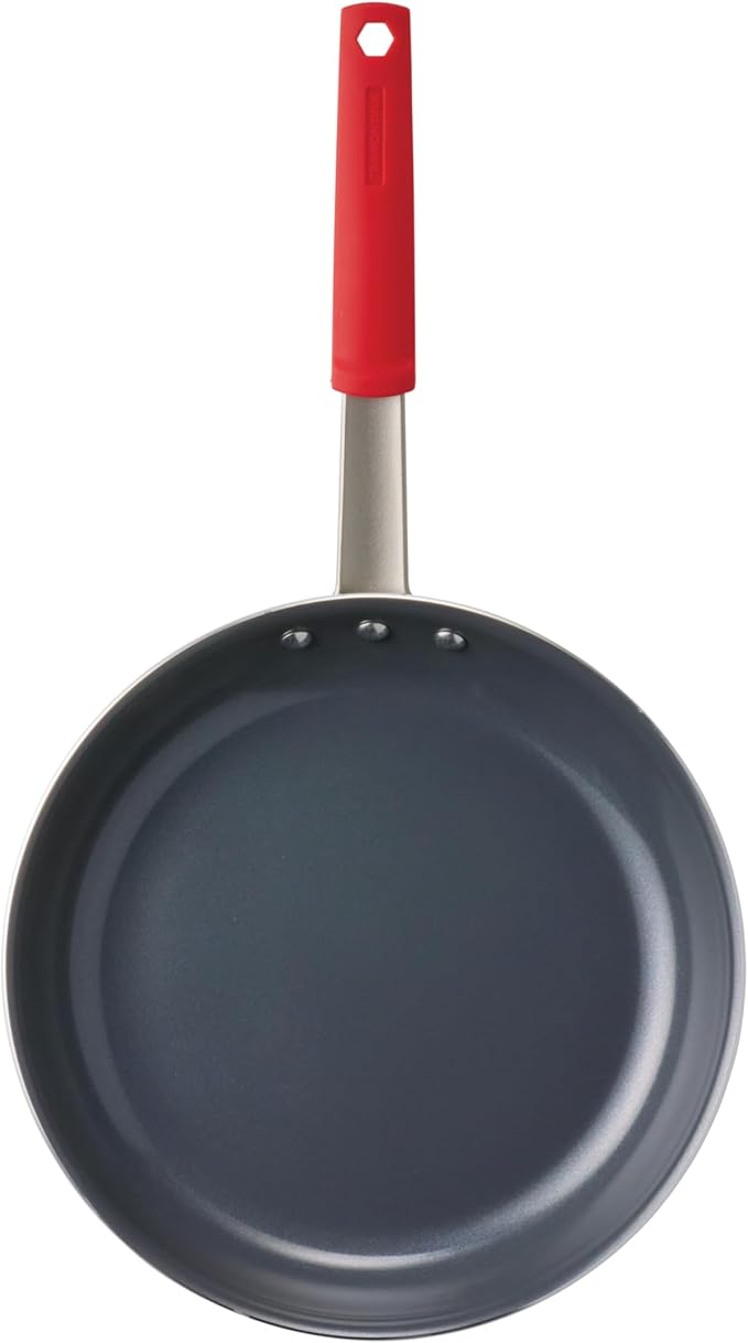 Tramontina Professional 12-Inch Ceramic Non Stick Large Frying Pan | Heavy-Gauge Aluminum Skillet with Ceramic Nonstick Coating, Dishwasher and Oven Safe, Gray, Made in Brazil