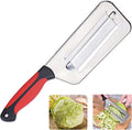 Stainless Steel Vegetable Cutter, Cabbage Shredder, Upgraded Double-Layer Slicer for Sauerkraut, Kitchen Knife with Sharp Blades for Slicing, Grating & Shredding (1 Pcs-Black-Red)