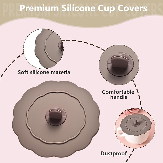 3 Pack Silicone Cup Covers,Multicolored Silicone Lids,drink cover | Mug Covers for Mugs, Cups, Tea Pots,Cup Lids for Coffee & Tea