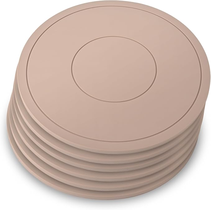 Silicone Trivet Mats 6 Pack Trivets for Hot Dishes Hot Pads for Kitchen, Trivets for Hot Pots and Pans,Heat-Resistant Non-Slip Dinner Plate Mat (Brown)