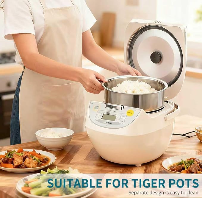 5.5-cup stainless steel inner pot - compatible with Tiger JBV-A10U model. made of 304 stainless steel. No rice cooker included.