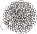 Cast Iron Cleaner, 7 Inches Stainless Steel Round Chainmail Scrubber For Cast Iron Pan Skillet, Wok, Pot, Pan; Pre-Seasoned Pan Dutch Ovens Waffle Iron Pans Scraper Cast