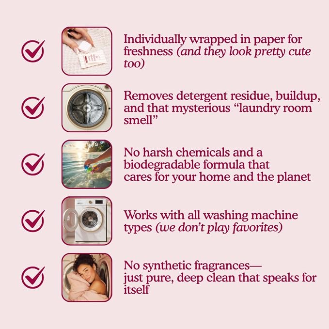 Glory Days Washing Machine Cleaner Tablets – Pet Hair Remover, Odor Eliminator & Descaler – Septic Safe, Plant-Based Formula for HE, Front Load & Top Load Washers – 12 Tablets, 6 Month Supply