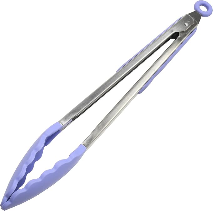 Chef Craft Premium Silicone Cooking Tongs, 12 inch, Pastel Blue