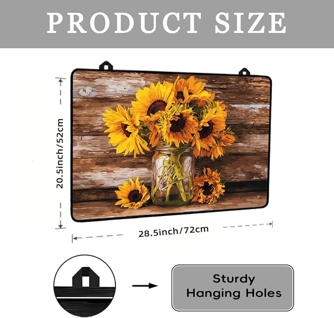 Vase of Sunflowers Electric Stove Top Cover Protector,Vintage Floral Plant Stove Top Covers for Gas Burners,Cooktop Mat for Ceramic Glass Cooktop Protector,Glass Top Stove Cover