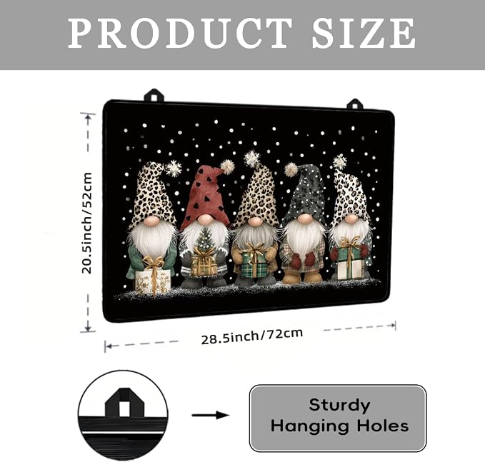 Cute Gnomes Electric Stove Top Cover, Black Heat Resistant Glass Stove Top Cover for Electric Stove – Retro Glass Cooktop Protector Expands Usable Space