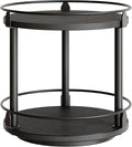 Lazy Susan Organizer, Rotating Spice Rack, 2 Tier Spice Turntable Organizer, Industrial Turntable Spice Holder, for Kitchen Countertop and Cabinet, Compact and Versatile, Black SR22BK