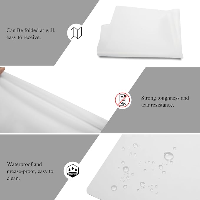Large Silicone Mats for Kitchen Counte, YACEYACE 2Pcs 25"x 17" Frosted Silicone Mat, Silicone Craft Mats for Jewelry Resin, Heat Resistant, Baking