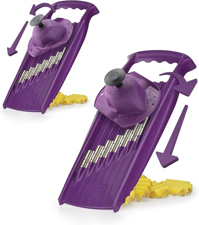 Börner Wave-Waffle XXL PowerLine Crinkle Cut Vegetable Slicer (Puple) • Slicer for XXL Wave & Waffle Cut • Wavy Vegetable Cutter • Slicer for Lattice Potatoes & XXL Wavy Potato fries