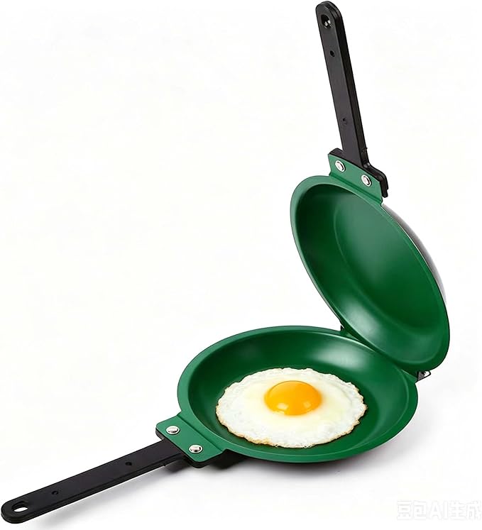 Upgraded Gray and Green Double Sided Pan, Water-Based Non-Stick Coating Flip Frying Pan for Home Kitchen, Hotel and Restaurant, Pancake Maker, Omelette Maker, Featuring Gas Or Electric Stove Cooking