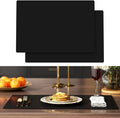 2-Pack Silicone Counter Mats 24”x16”,Black | 1.5mm thick silicone counter protector, heat resistant & non-slip. Works for air fryer, hot pots, pans and coffee maker.