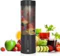 Portable Juicer Blender, USB Rechargeable Smoothie Maker with 6 Upgraded Blades and 4000mAh Battery, 450ml/15oz Capacity, Ideal for Smoothies, Protein Shakes, Travel and Office (Black)