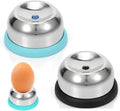 Egg Piercer 2PCS Stainless Anti-Burst | For Raw Eggs Perfect Hard Boiled, Spring-Loaded Safety Needle Design, Stainless Steel Tray & Anti-Slip Base, Dishwasher Safe