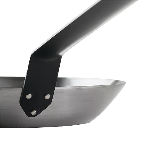 Winco 10 3/8" Carbon Steel Fry Pan French | Heavy-duty, Great for Sauteing, Searing and Frying