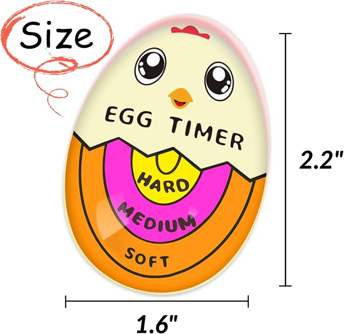 Lasubst Egg Timer for Boiling Eggs that Changes Color When Done, 2 Orange