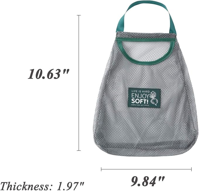 dierjueyers 2PCS Household Kitchen Storage Net Bag,Reusable Shopping Bag,Hanging Storage Bag for Fruit and Vegetable Onion Garlic Potatoes and tomatoes (2)