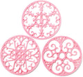 Silicone Trivet Mat - Non-Slip & Heat Resistant Kitchen Pads for Countertops & Table - Trivets for Hot Dishes & Cookware - Pot Holder for Pots & Pans - Pink, Set of 3